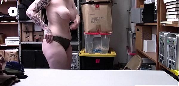  Pale skinned chubby teen thief fucked for her freedom